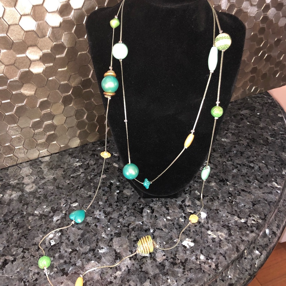 Mixed Material Multi Strand Necklace - image 3